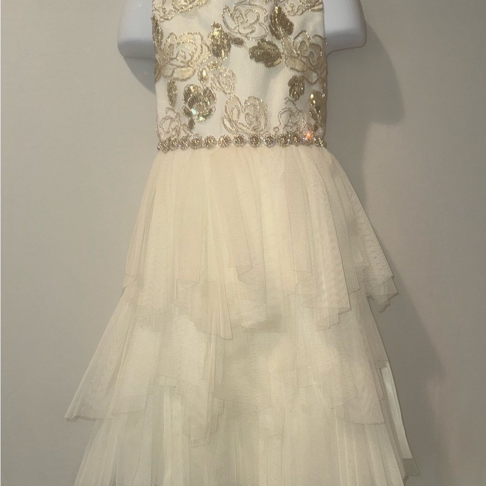American Princess Cream and Gold Formal Dress